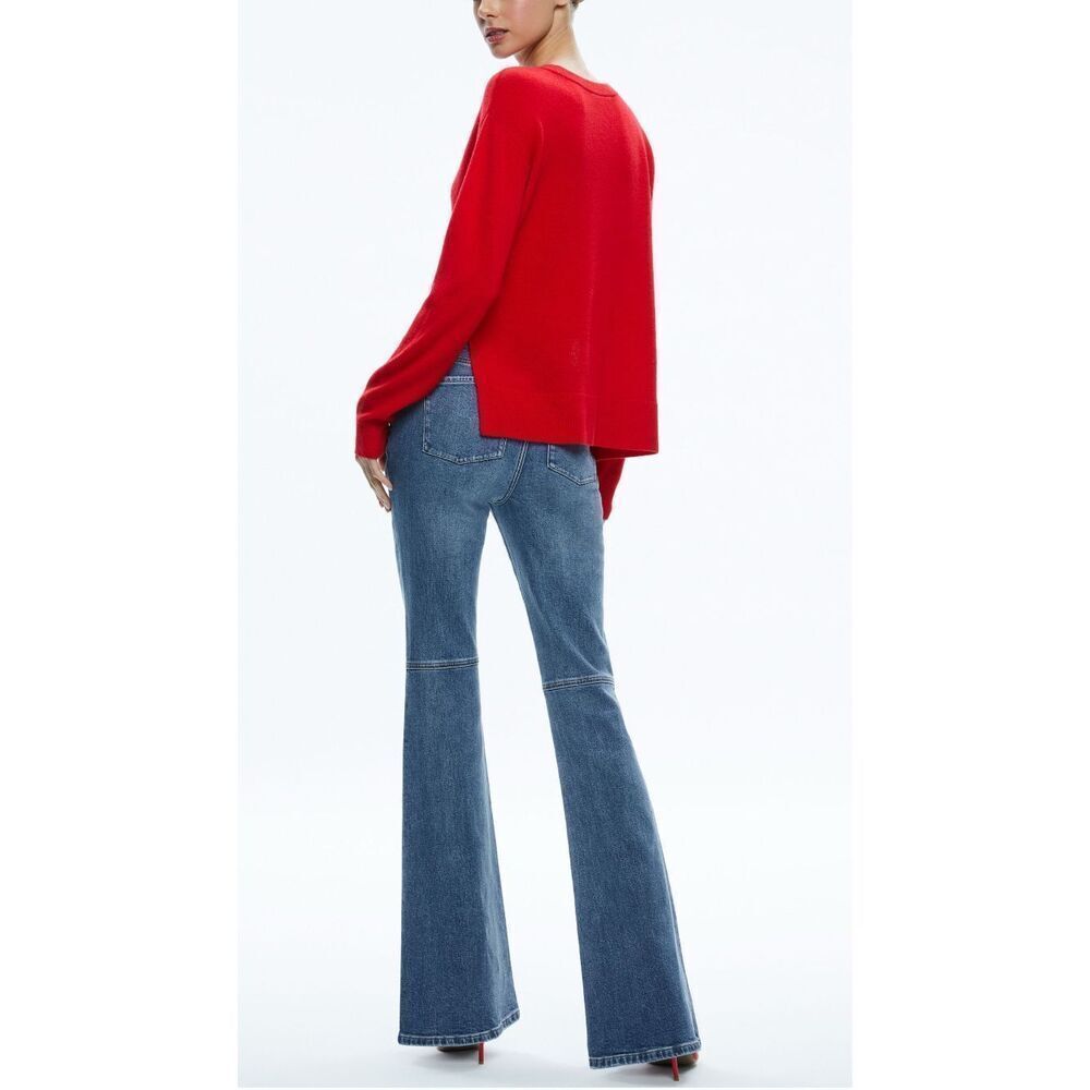 Alice & Olivia Cotton Flare Medium Wash Jeans 30 - Picture 2 of 10